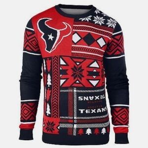 Houston Texans Red & Black Holiday Crewneck Sweater